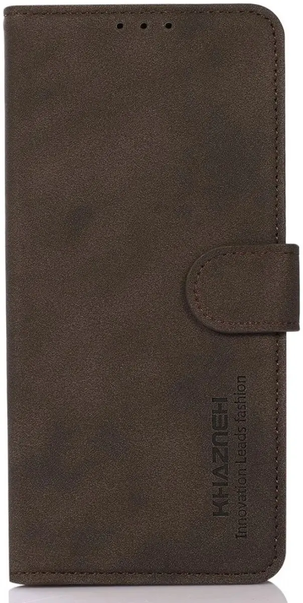 Khazneh Retro Wallet Hoesje Motorola Moto G04/G24 - 2 Pasjes - Bruin