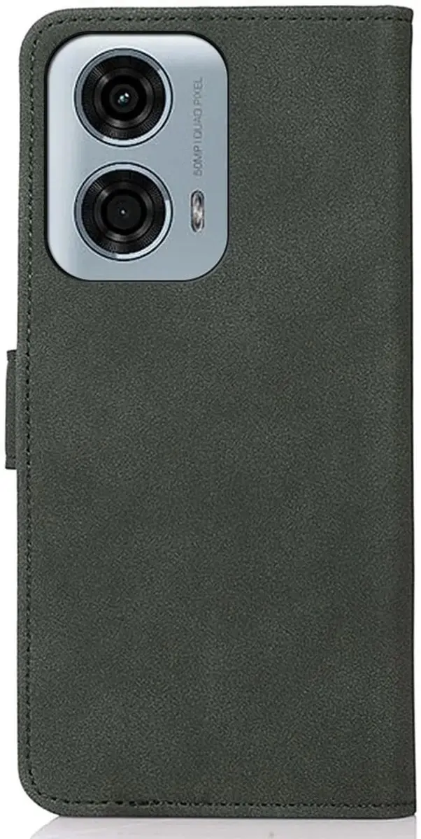 Khazneh Retro Wallet Hoesje Motorola Moto G04/G24 - Groen
