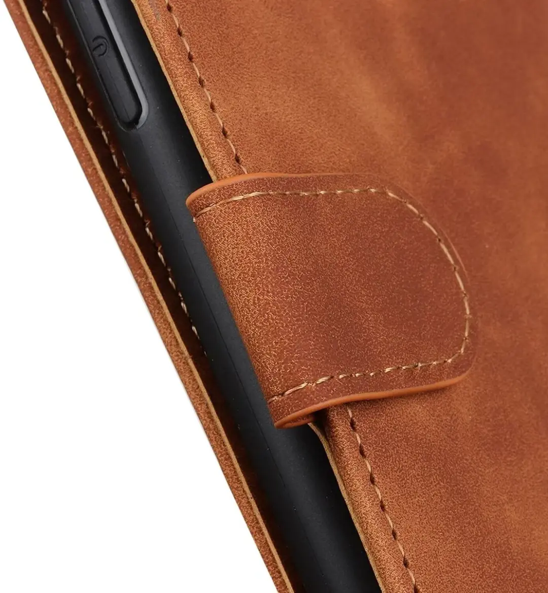 Khazneh Hoesje Samsung Galaxy A55 Retro Wallet - Bruin