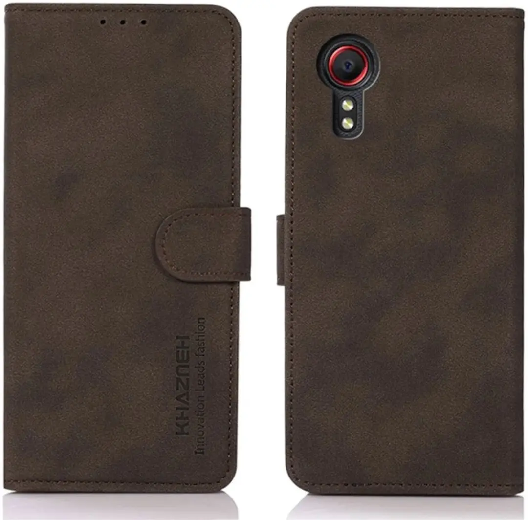 Khazneh Retro Wallet Book Case Samsung Galaxy Xcover 7 - Bruin