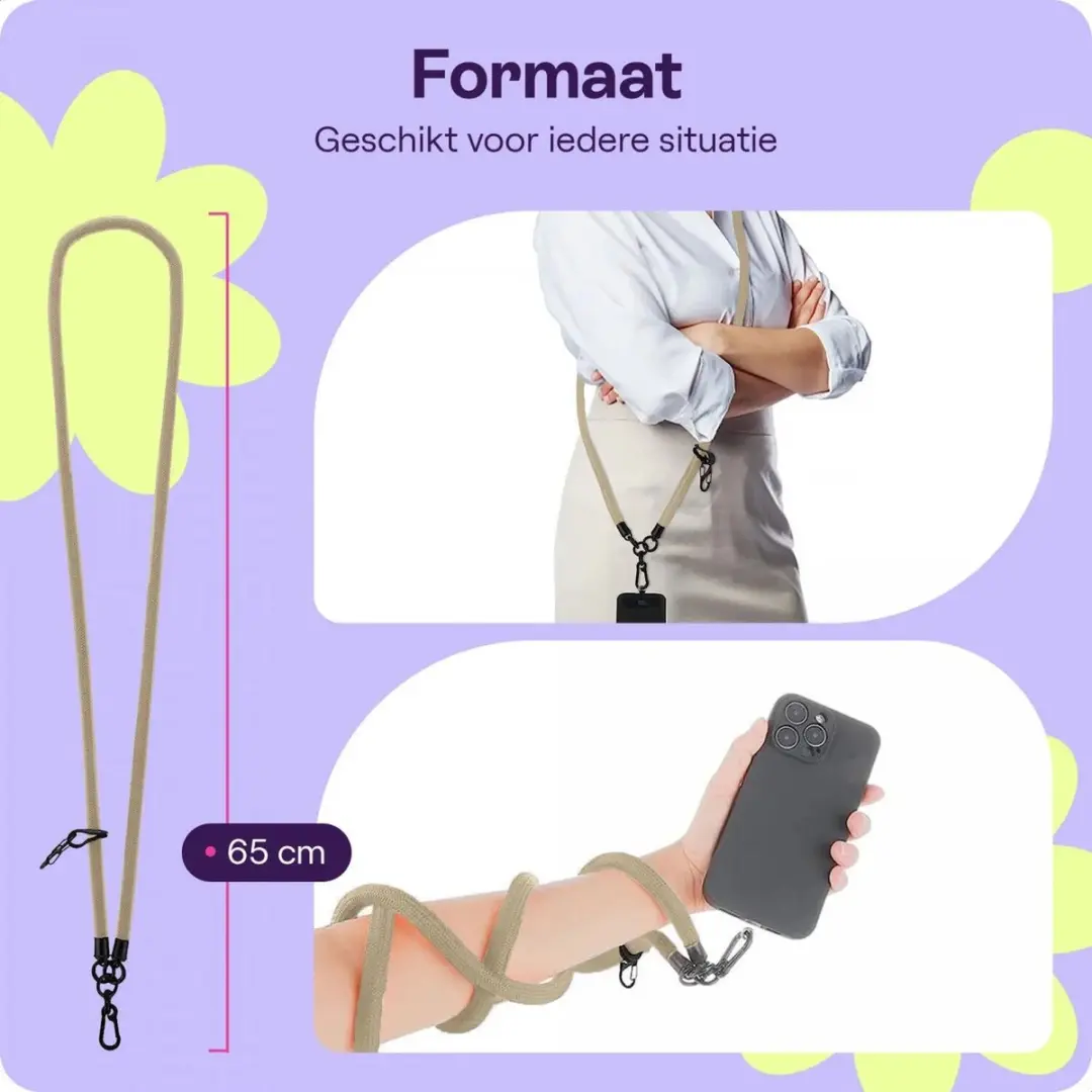 HappyCase Telefoonkoord 120cm - Beige