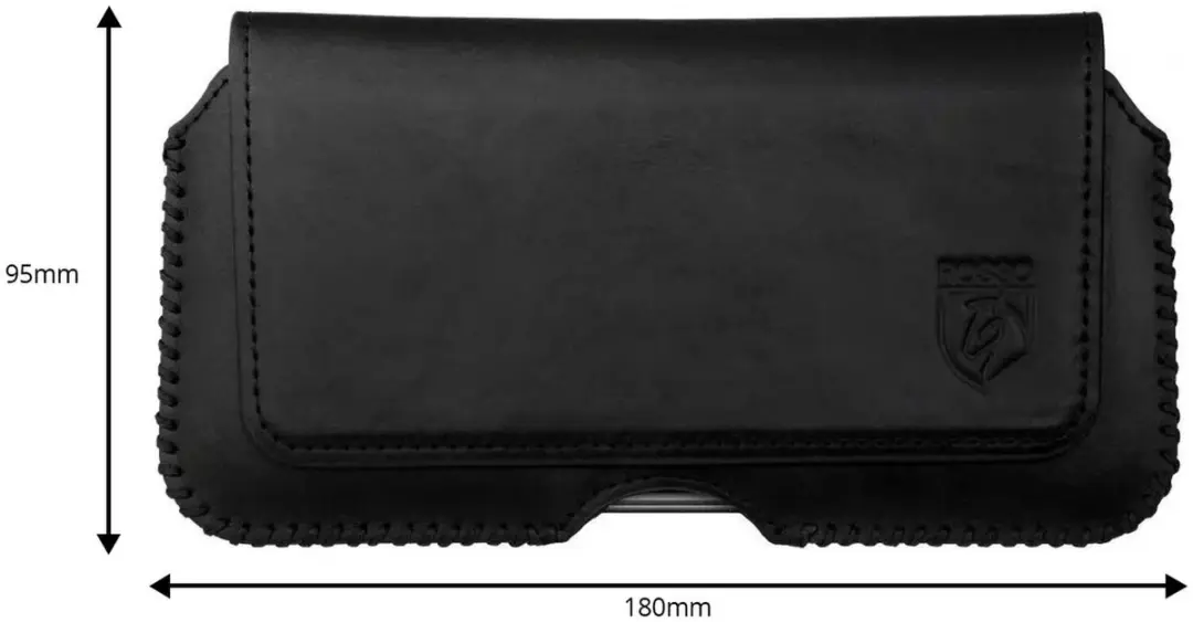 Rosso Deluxe Echt Leer Belt Case - MPN 200450 - Large - Zwart