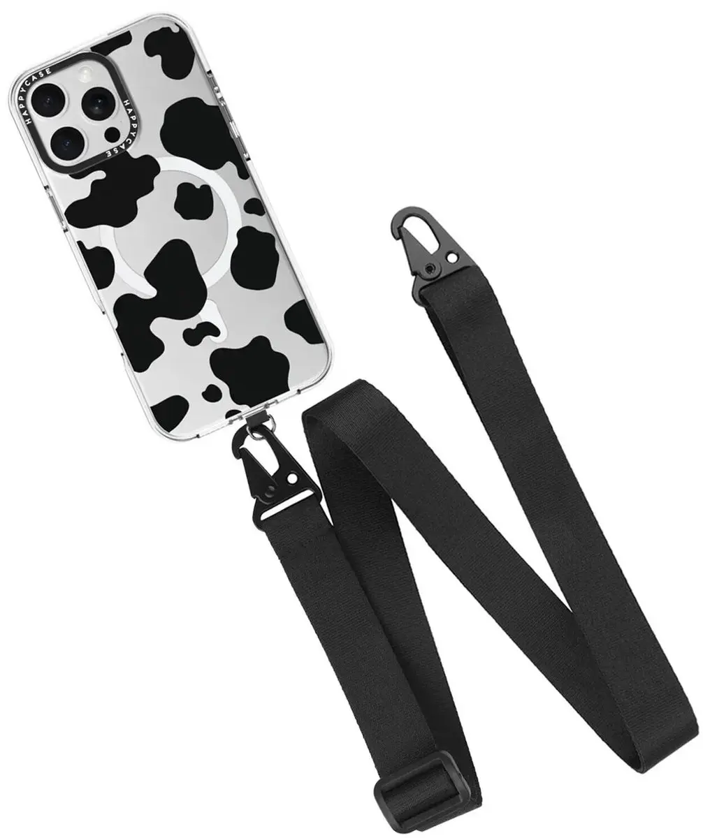 HappyCase Elba Universeel / Verstelbaar Keycord Telefoonkoord (120CM) Zwart