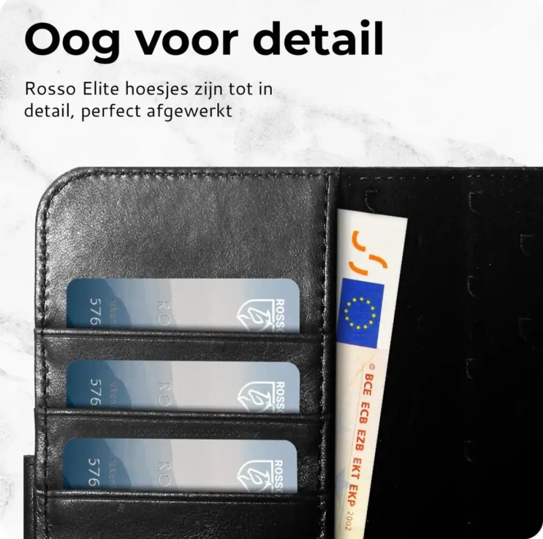 Rosso Elite 207036 Hoesje iPhone 16/17 - MagSafe - 3 Pasjes - Zwart