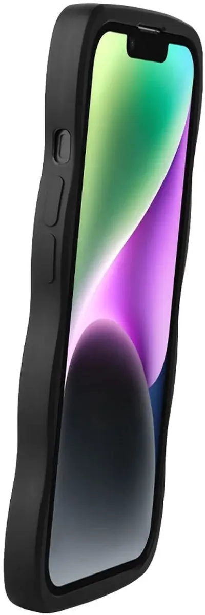 HappyCase Wavy Hoesje iPhone 14 - Zwart