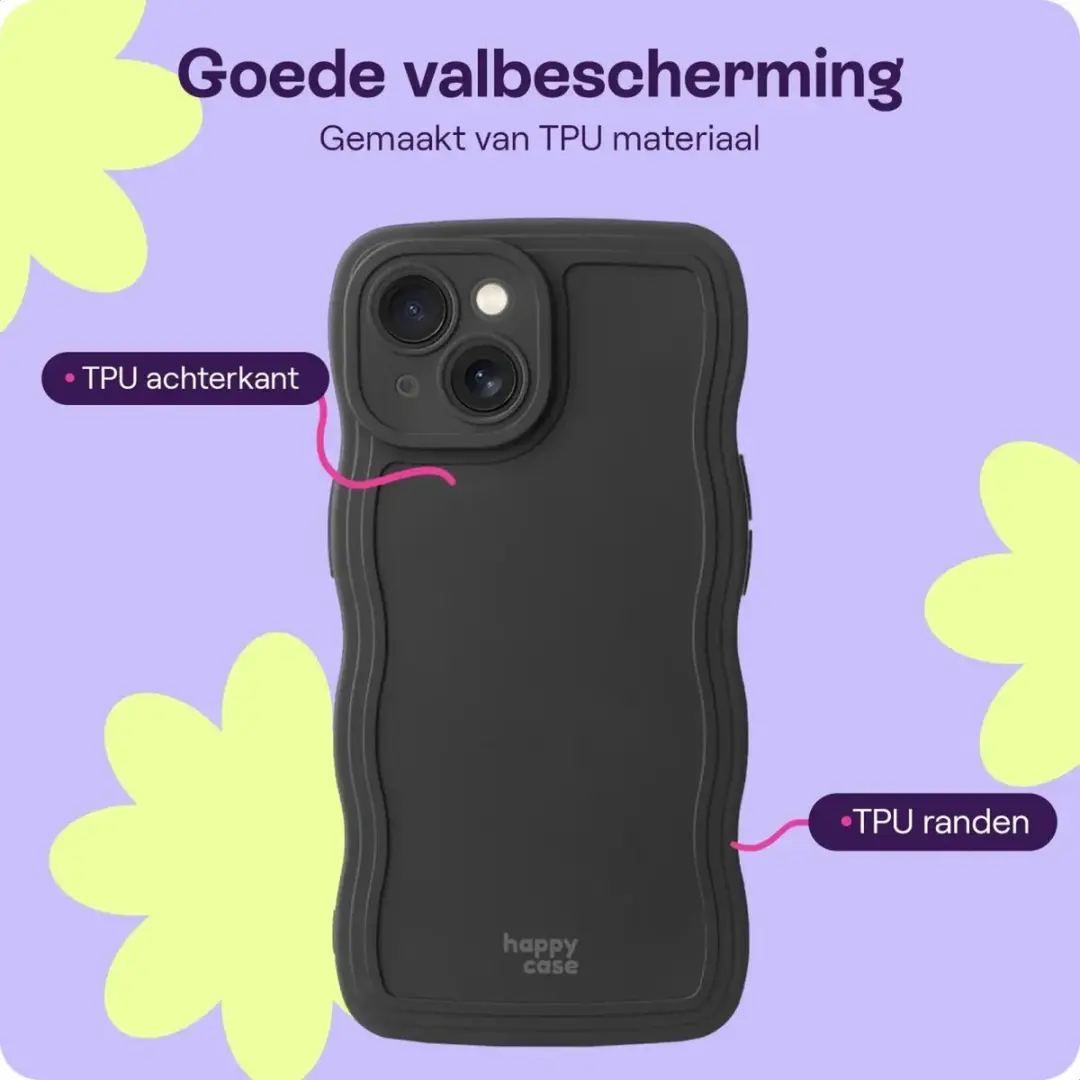 HappyCase Wavy Hoesje iPhone 14 - Zwart