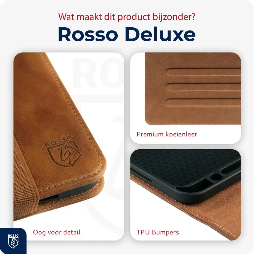 Rosso Deluxe OnePlus Pad 2 Hoes - Echt Leer Bruin - 208629