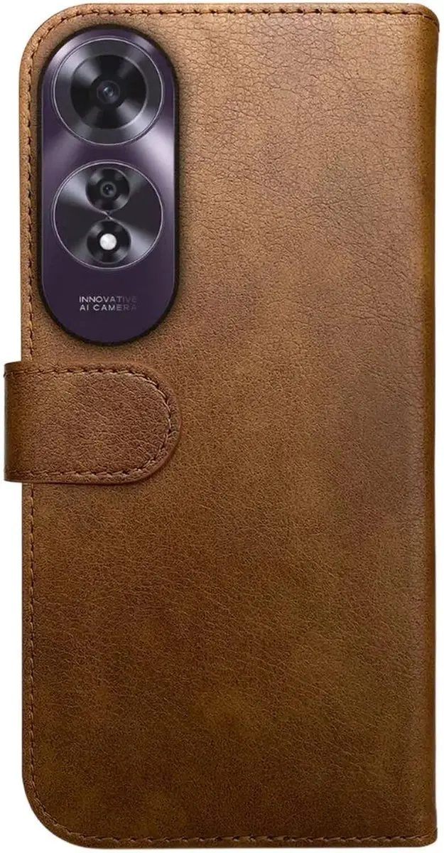 Rosso Element Wallet Book Case Oppo A60 - 3 Pasjes - Bruin