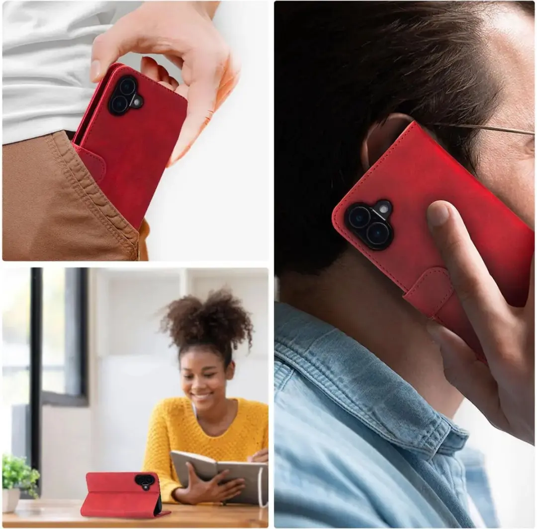 Rosso Element Wallet Book Case Samsung Galaxy A06 - 3 Pasjes - Rood