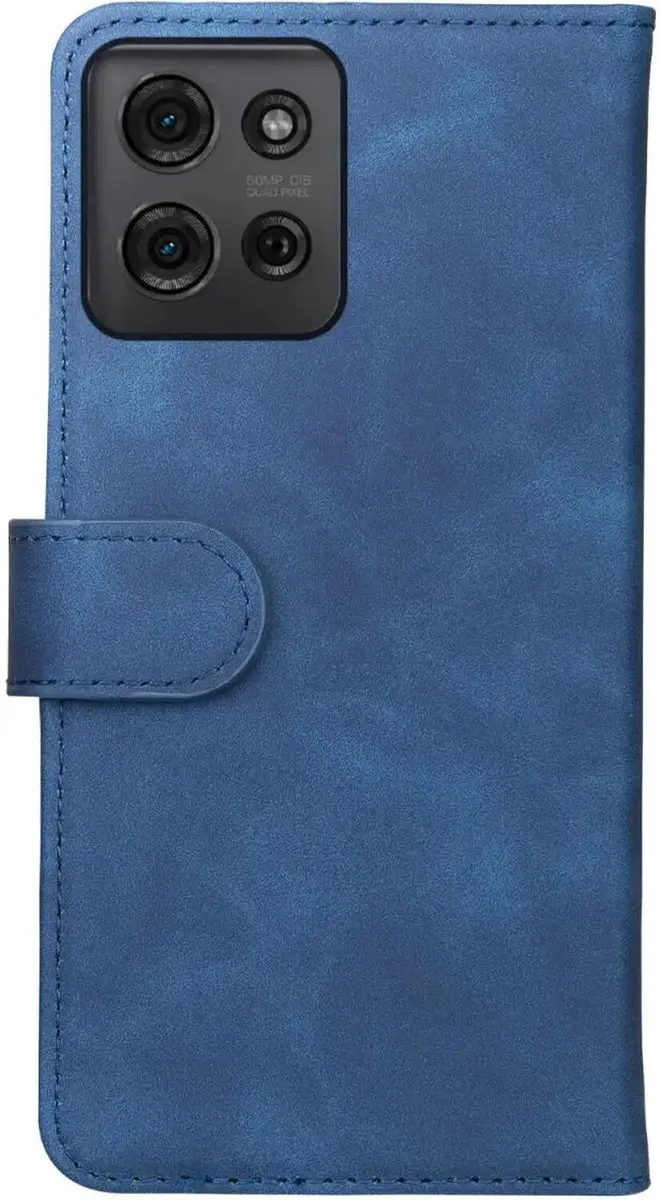 Rosso Element Wallet Book Case Moto G75 - 3 Pasjes - Blauw