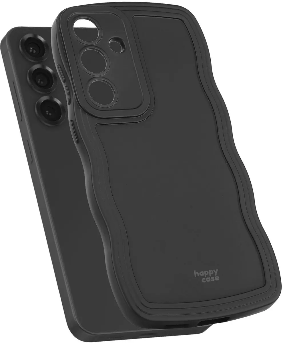 HappyCase Wavy Hoesje Samsung Galaxy S24 Plus - Zwart