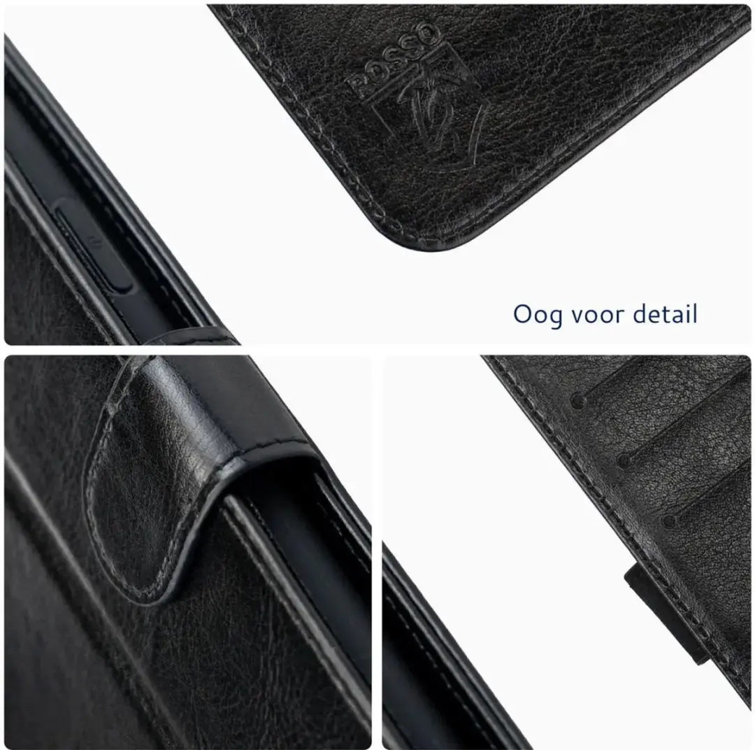 Rosso Element Wallet Book Case OPPO Reno 13 F - 3 Pasjes - Zwart