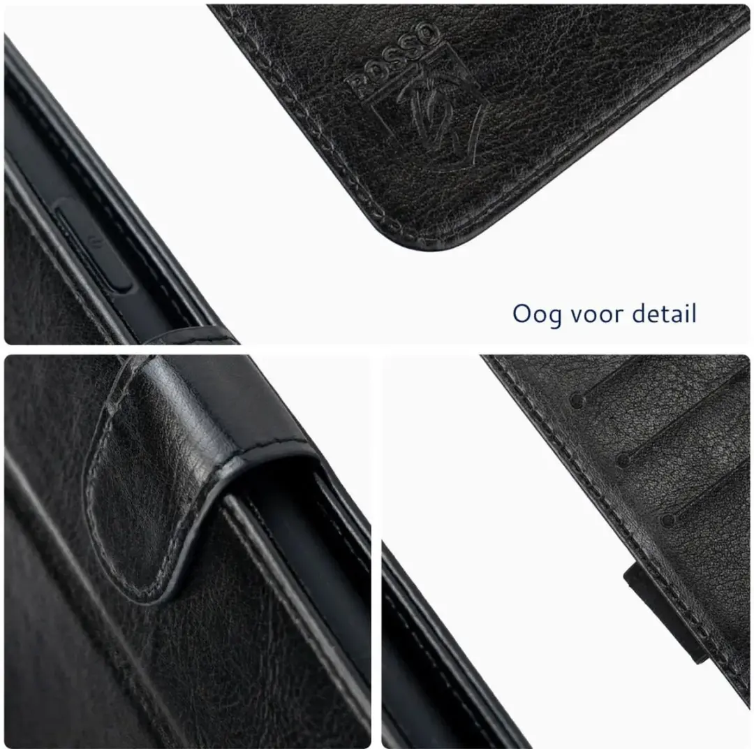 Rosso Element Wallet Book Case 214815 - Nothing Phone (3a) Pro - 3 Pasjes - Zwart