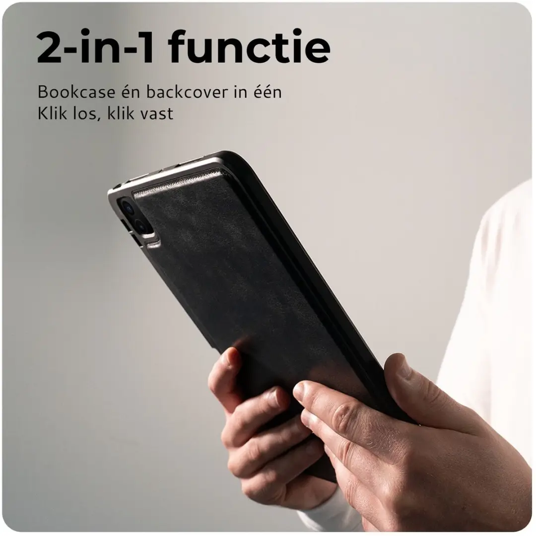 Rosso Elite 216753 Hoes iPad Air 11 - 2-in-1 Echt Leer Book Case & Back Cover - Zwart