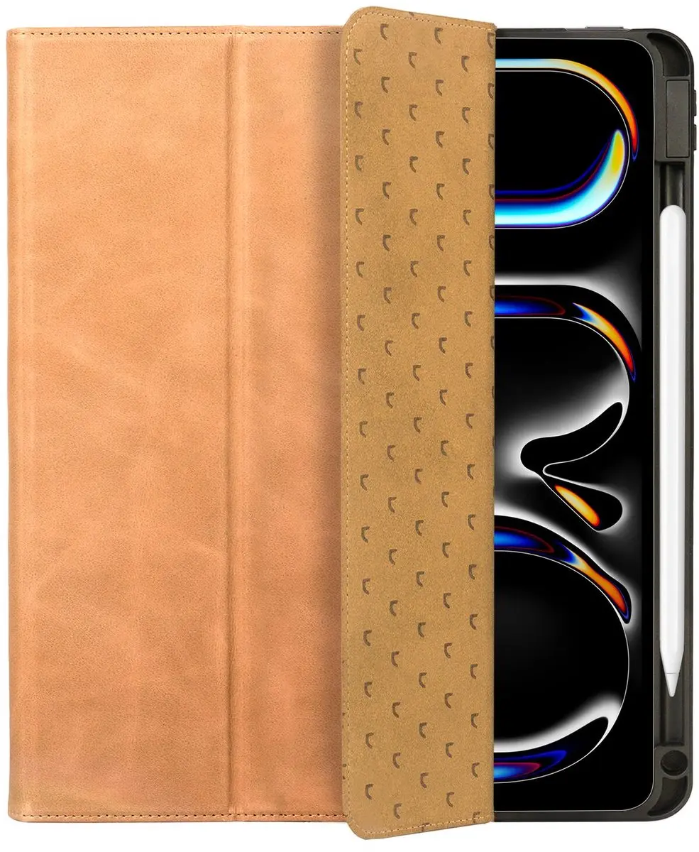 Rosso Elite 216777 Hoes iPad Pro 11 (2024) - 2-in-1 Echt Leer - Lichtbruin