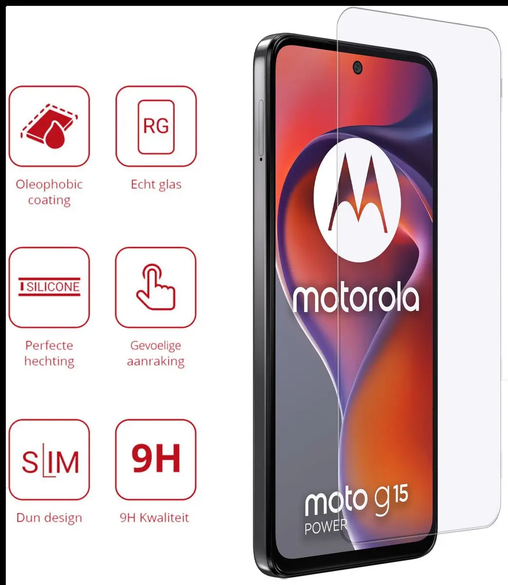 Rosso Screen Protector Motorola Moto G15 Power - 9H Tempered Glass - afbeelding 6 van 6