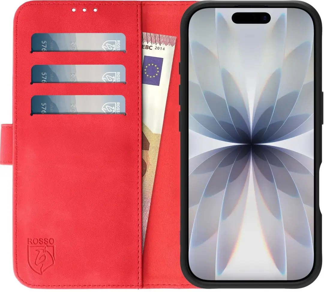 Rosso Element Wallet Book Case iPhone 17 - 3 Pasjes - Rood