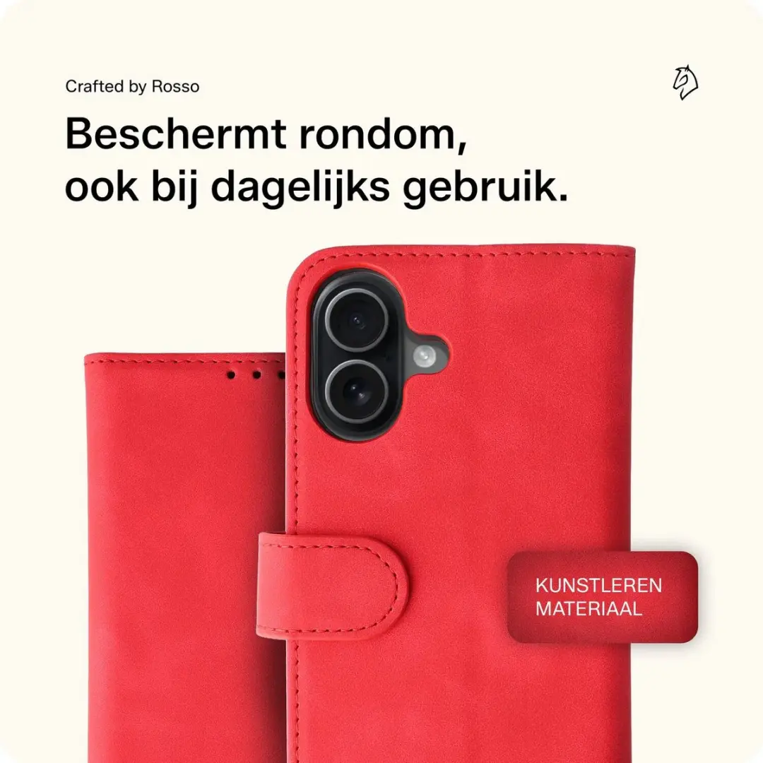 Rosso Element Wallet Book Case iPhone 17 - 3 Pasjes - Rood