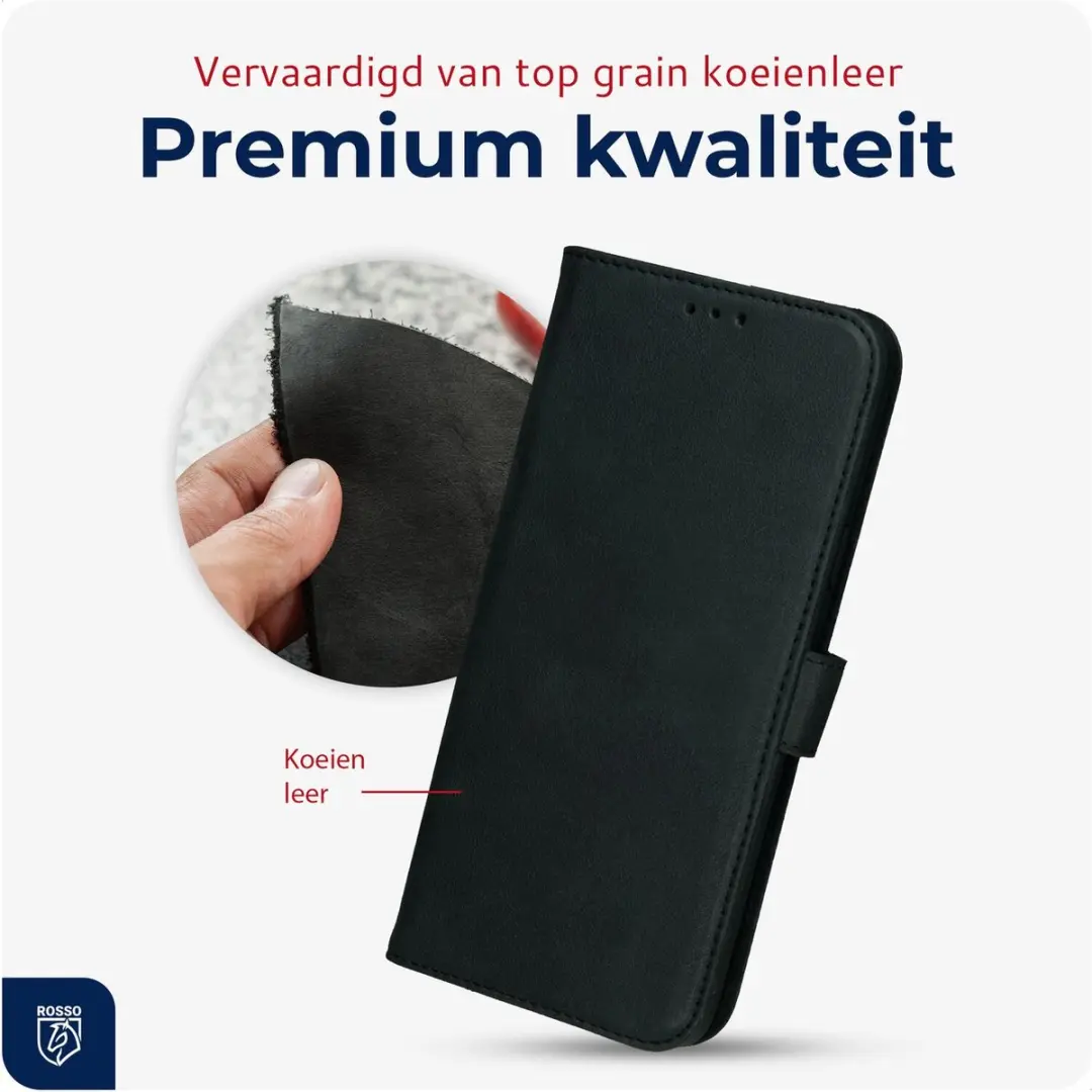 Rosso Deluxe Hoesje iPhone 17 Pro 218676 - 3 Pasjes - Zwart