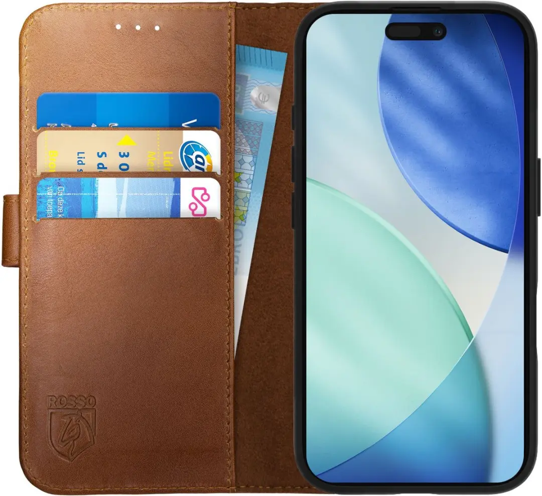 Rosso Deluxe Echt Leer Hoesje Geschikt voor Apple iPhone 17