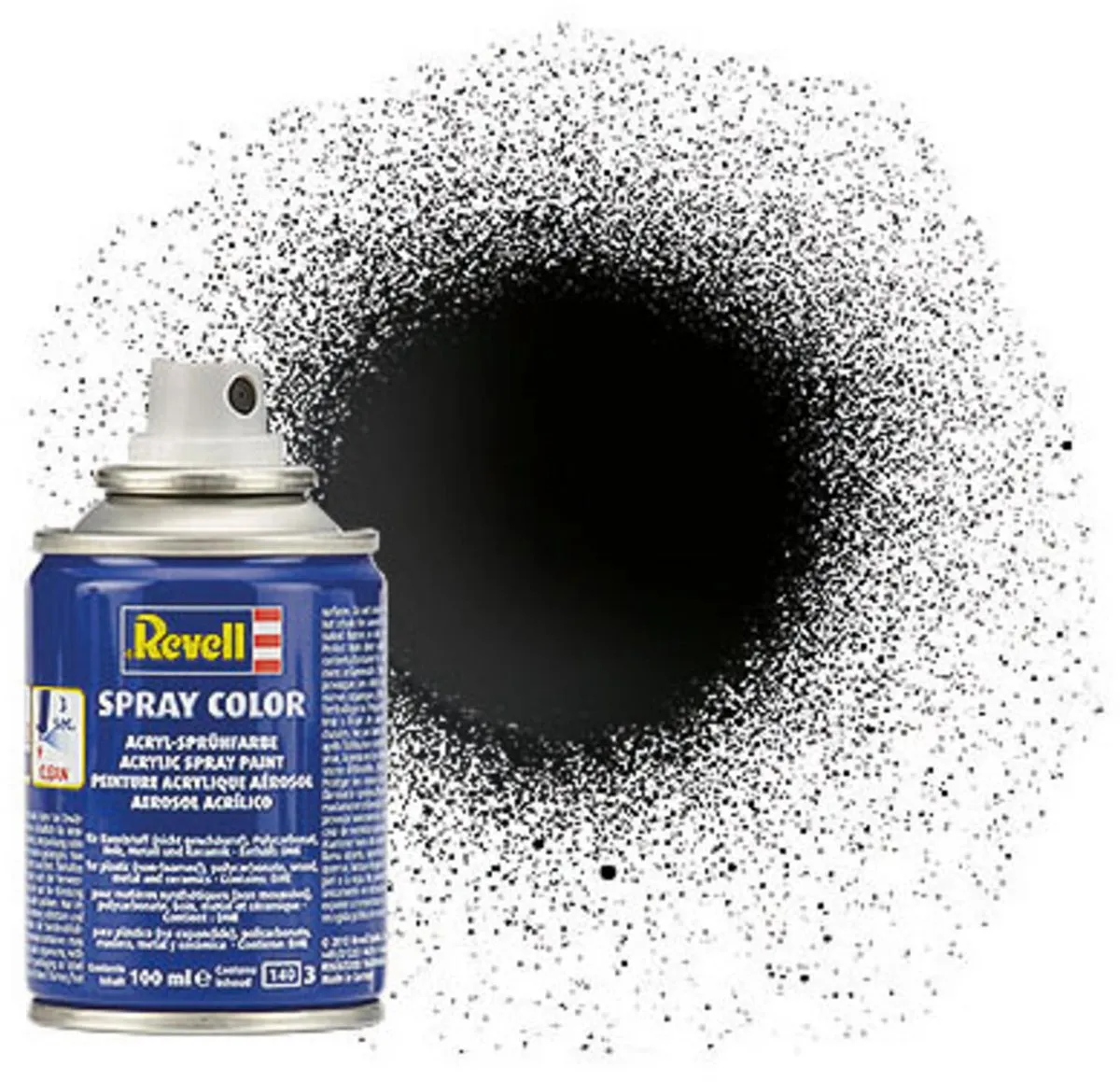 Revell Acryl Spray Zwart Gloss 100ml