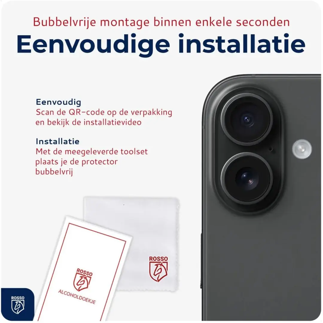 Rosso Camera Lens Bescherming iPhone 17 - Ultra Dun Glas - Zwart