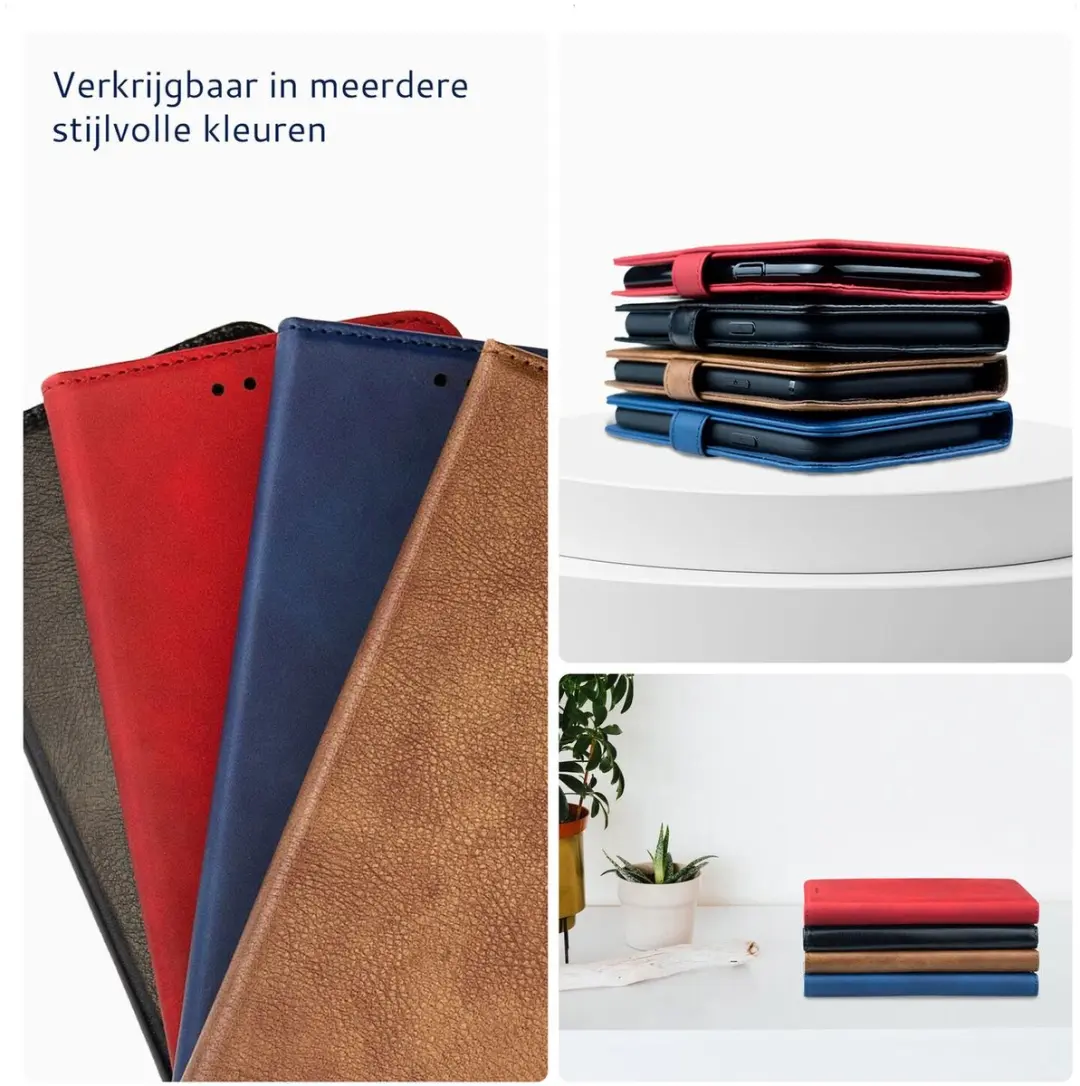 Rosso Element Wallet Book Case 220800 - Motorola Edge 60 Pro - 3 Pasjes - Zwart
