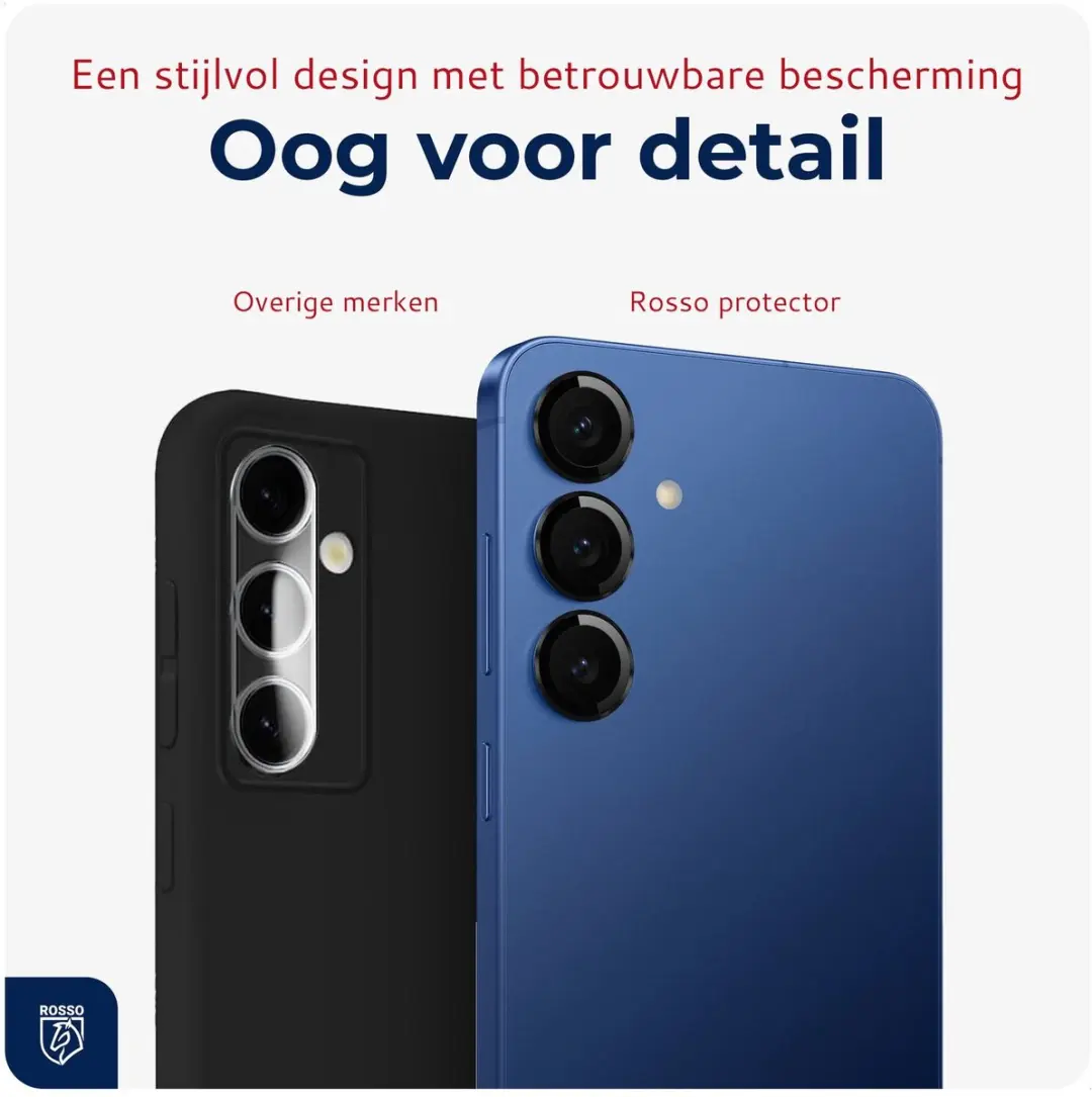 Rosso Camera Frame Protector Samsung Galaxy S25 Plus - 9H Glas - Zwart - afbeelding 6 van 6