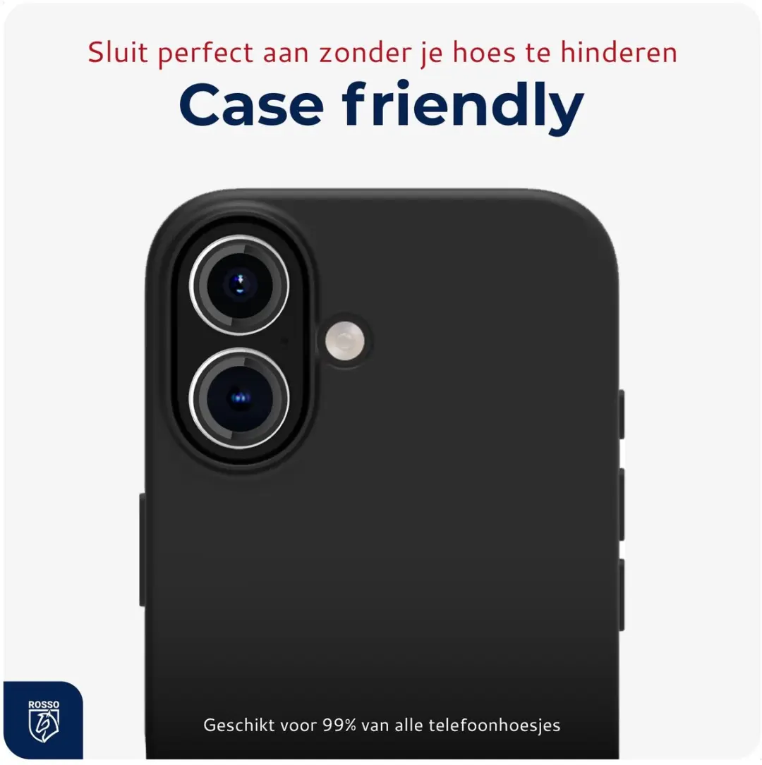 Rosso iPhone 16/16 Plus Camera Frame Protector 9H Glas - Transparant