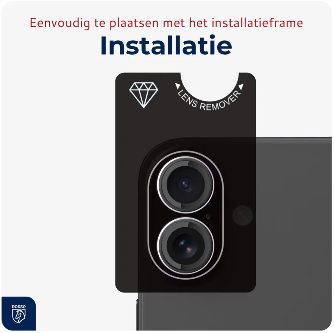 Rosso iPhone 16/16 Plus Camera Frame Protector 9H Glas - Transparant