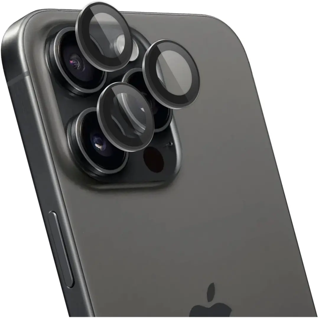 Rosso Camera Frame Protector iPhone 15 Pro/Pro Max - 9H Glas - Zwart