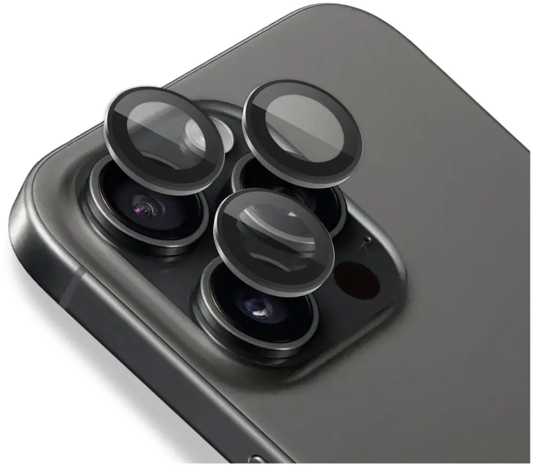 Rosso Camera Frame Protector iPhone 15 Pro/Pro Max - 9H Glas - Zwart