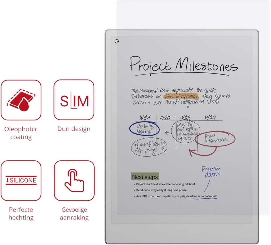 Rosso Tablet Folie 219105 ReMarkable Paper Pro - 2 Stuks - Transparant