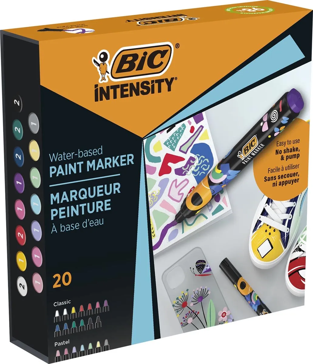Bic Intensity Paint Markers - 20 Stuks - Medium - Assortiment - afbeelding 6 van 6