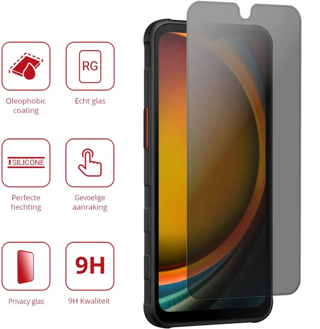 Rosso Privacy Screen Protector Samsung Galaxy Xcover 7 Pro - 9H Glas