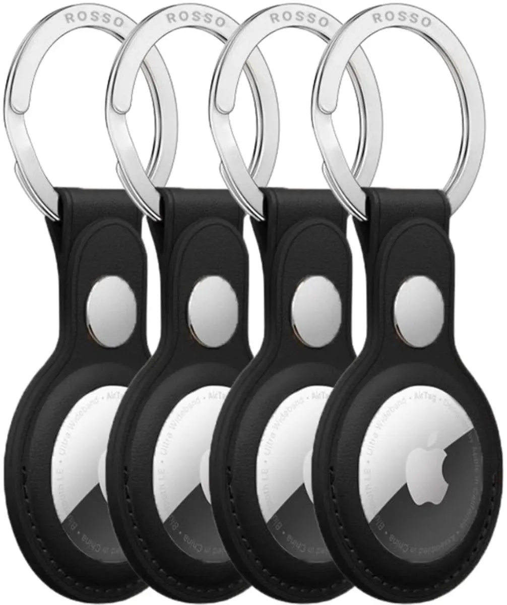 Rosso Deluxe Sleutelhanger AirTag Hoesje 4-Pack