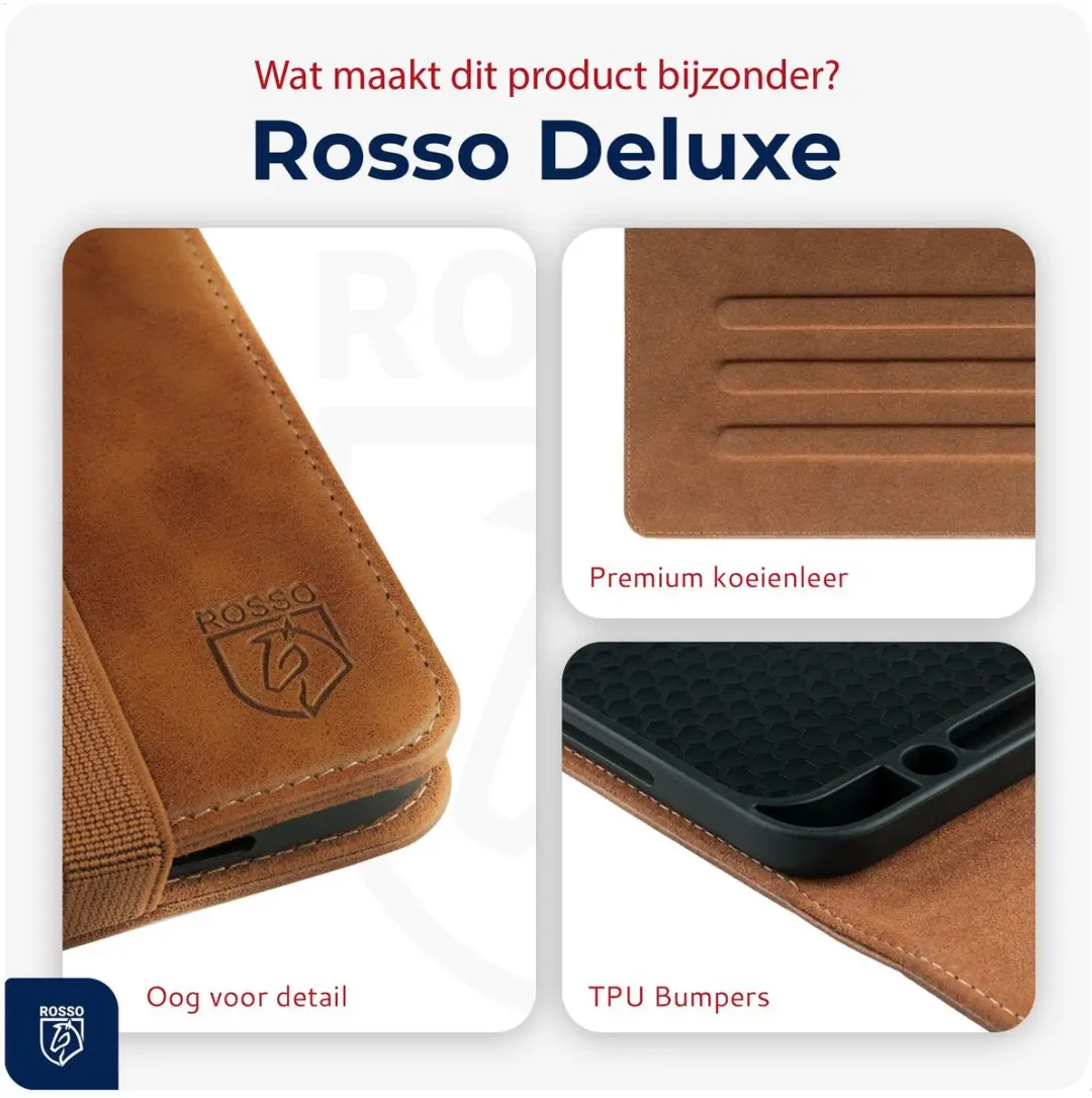 Rosso Deluxe Hoes Samsung Galaxy Tab S11 - Echt Leer Bruin - 228345