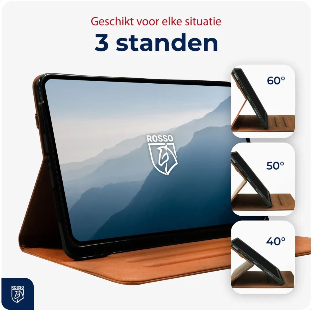 Rosso Deluxe Hoes Samsung Galaxy Tab S11 - Echt Leer Bruin - 228345