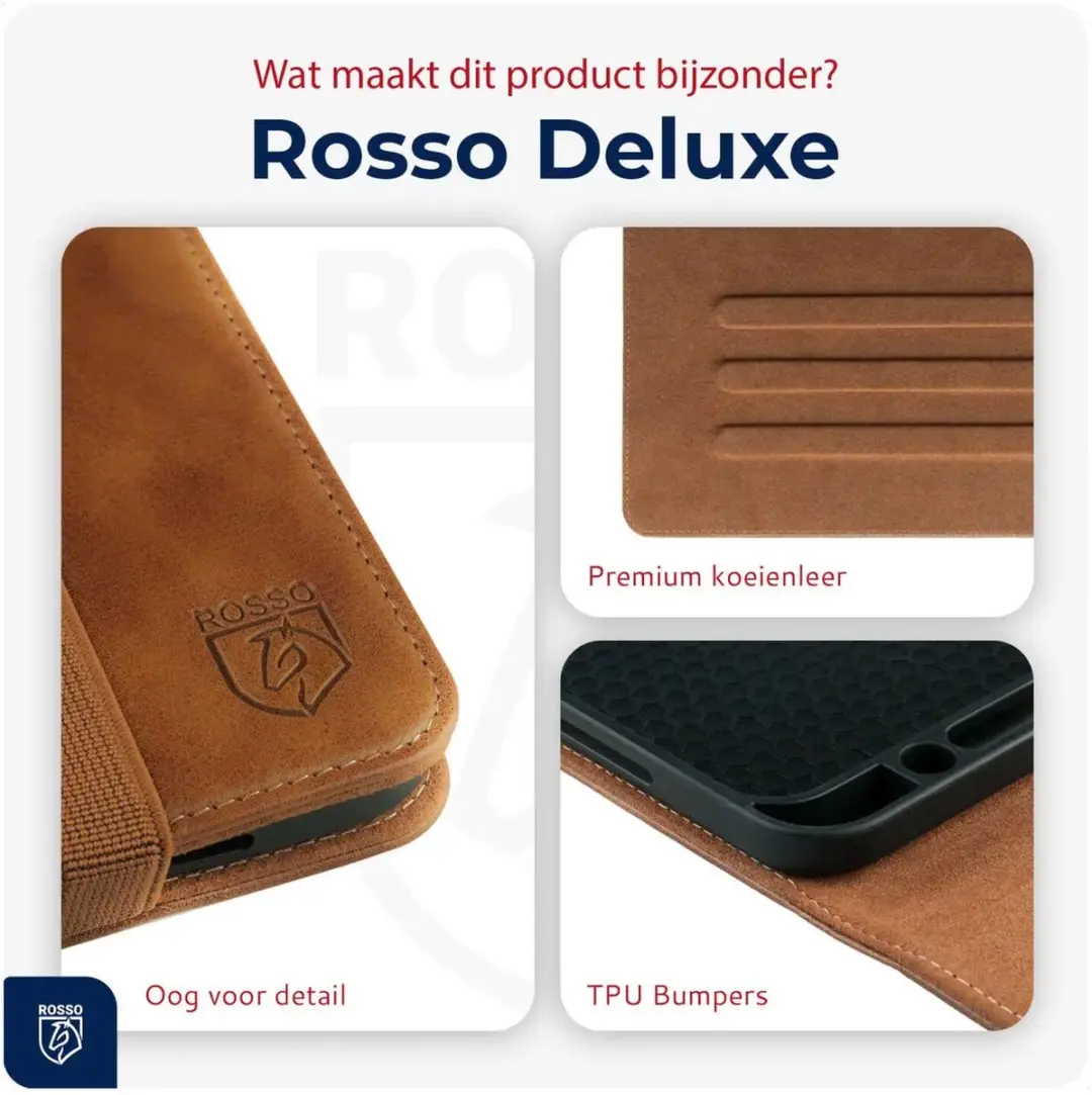 Rosso Deluxe Hoes Samsung Galaxy Tab S10 Lite - Echt Leer Bruin