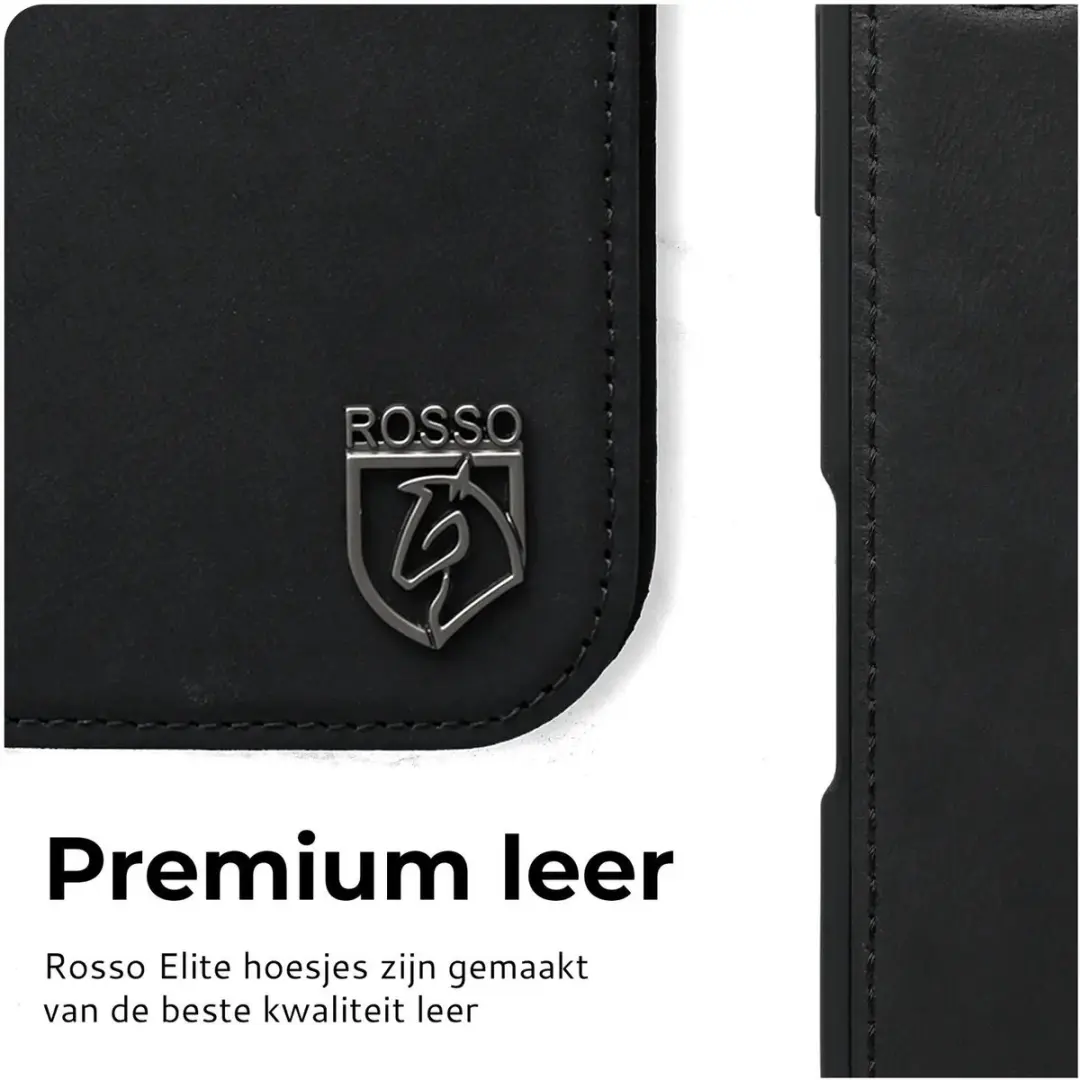 Rosso Elite 242691 Hoesje Samsung Galaxy S26 - MagSafe/Qi2 - Echt Leer - 3 Pasjes - Zwart