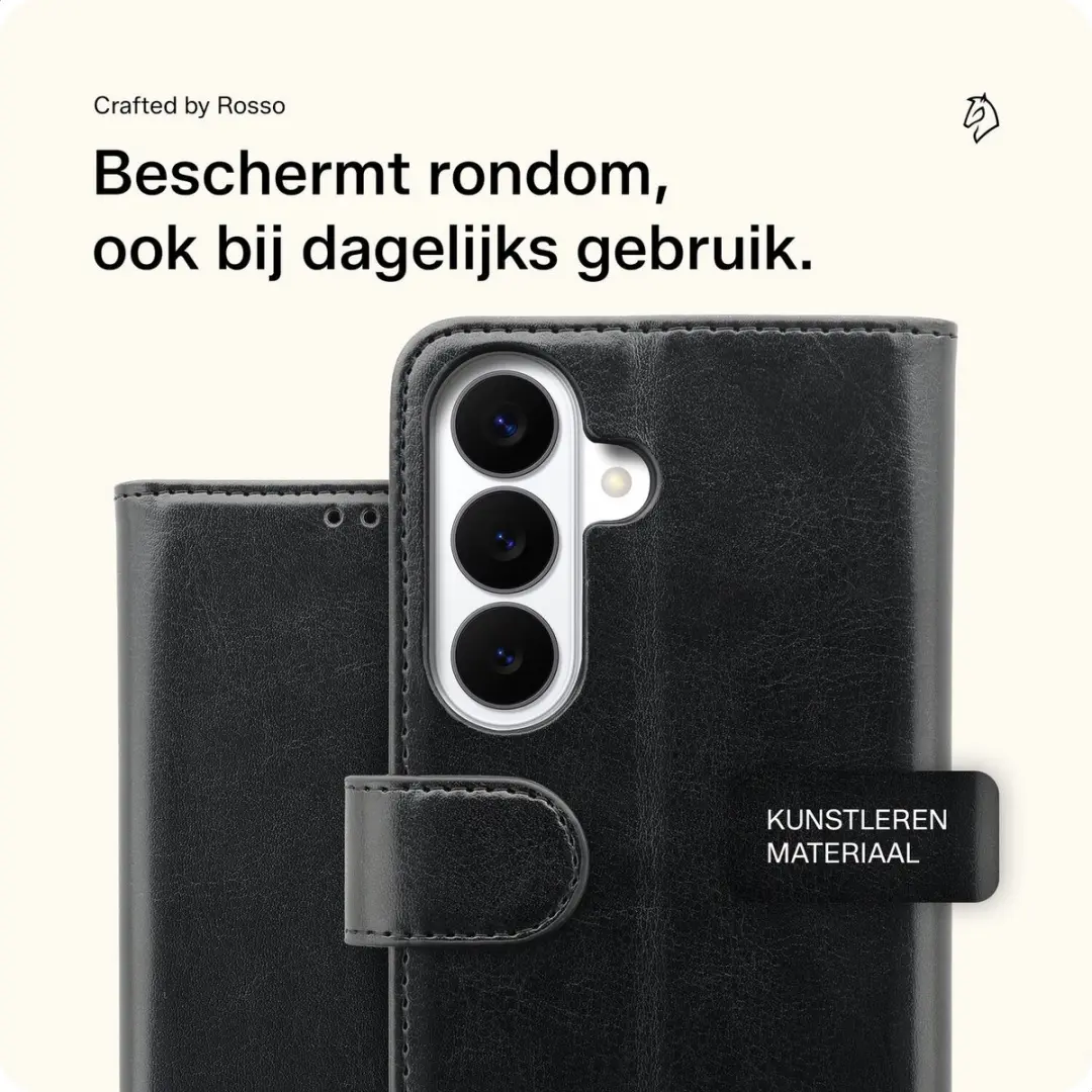 Rosso Element Wallet Book Case 244800 - Samsung Galaxy S26 Plus - 3 Pasjes - Zwart