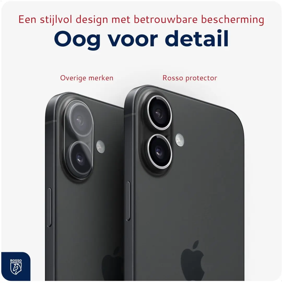 Rosso Camera Frame Protector iPhone 17 - 9H Glas - Zilver