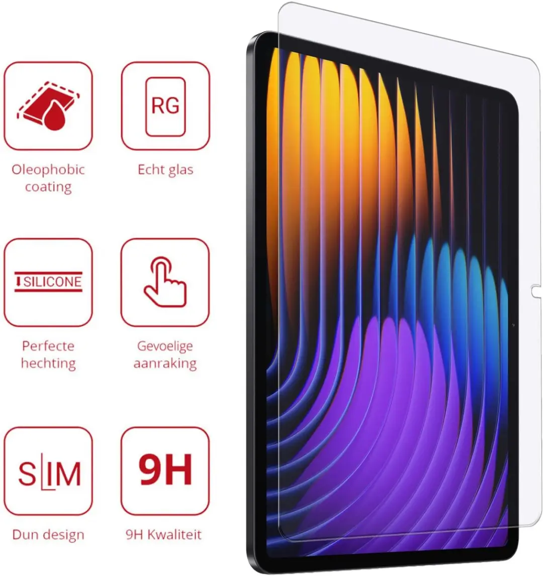 Rosso 252492 Screen Protector Xiaomi Pad 7/7 Pro - 9H Glas - Transparant/Red
