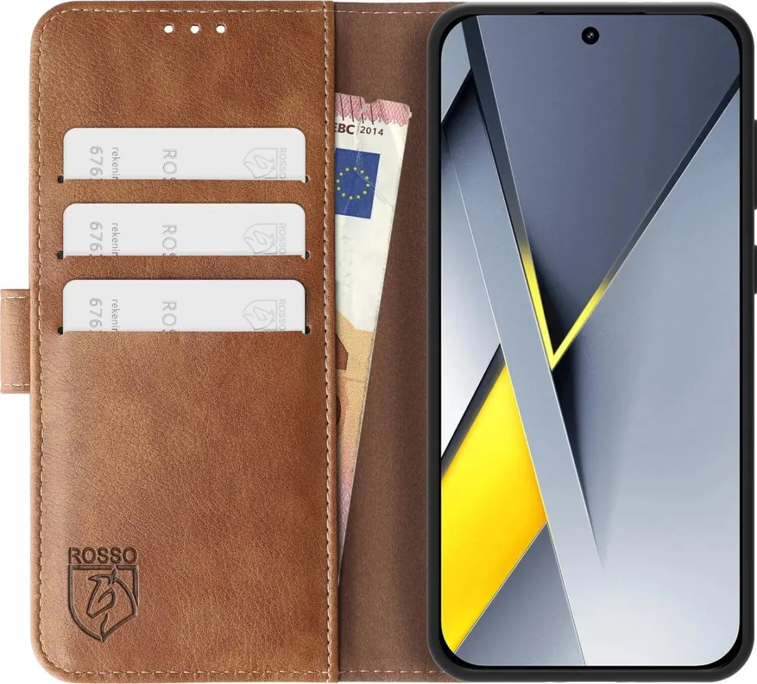 Rosso Element Wallet Book Case 253416 - Xiaomi Poco F8 Pro - 3 Pasjes - Bruin