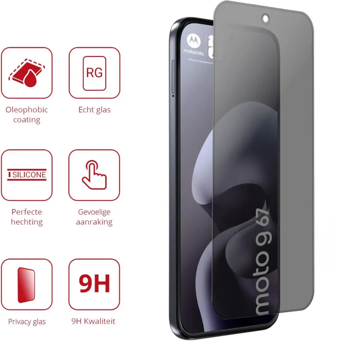 Rosso Privacy Screen Protector Motorola Moto G67 - 9H Glas