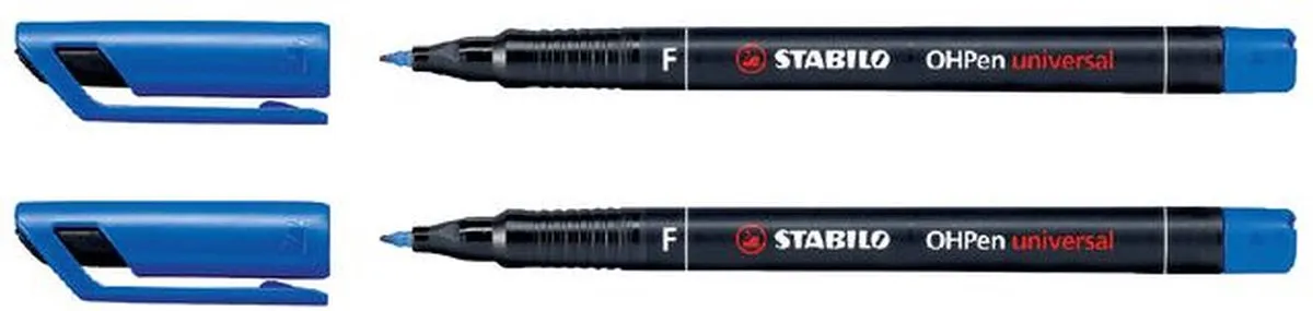 STABILO OHpen Viltstift 0.7mm Blauw - 10 Stuks
