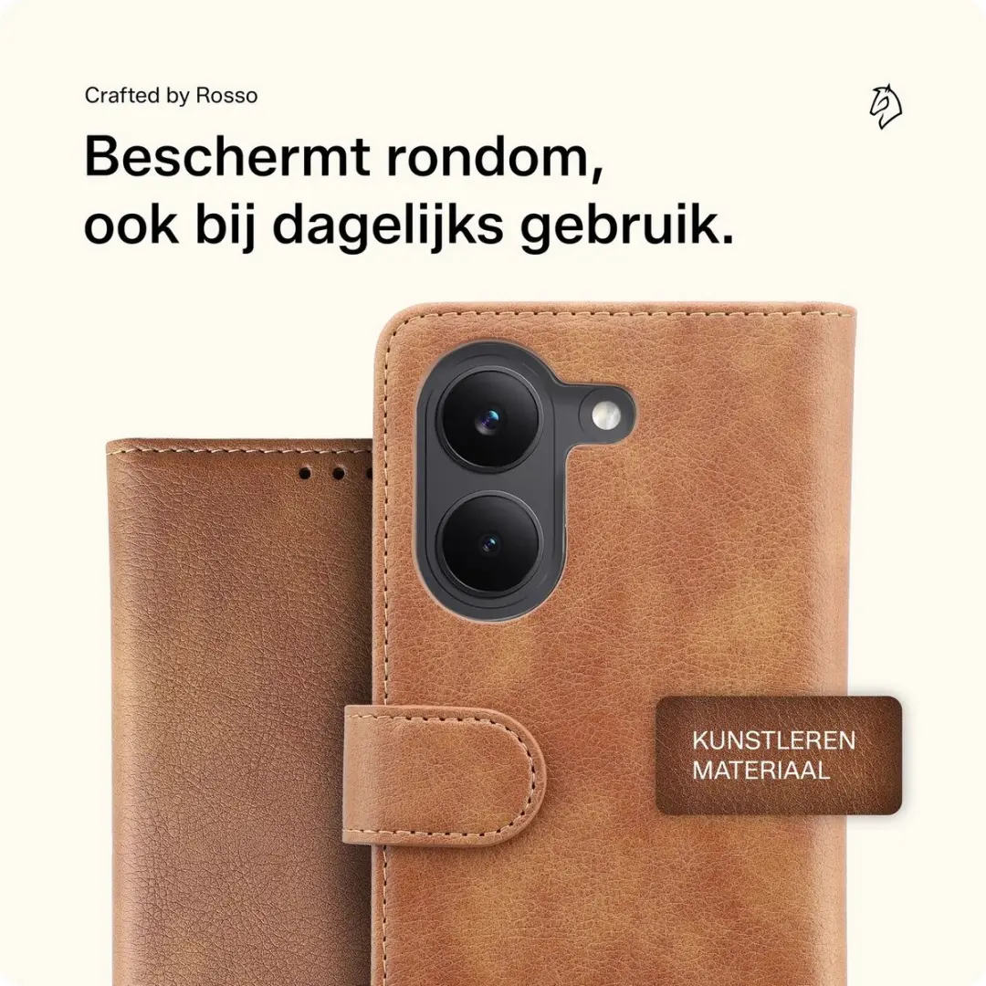 Rosso Element Wallet Book Case 261406 - Xiaomi Poco X8 Pro - 3 Pasjes - Bruin