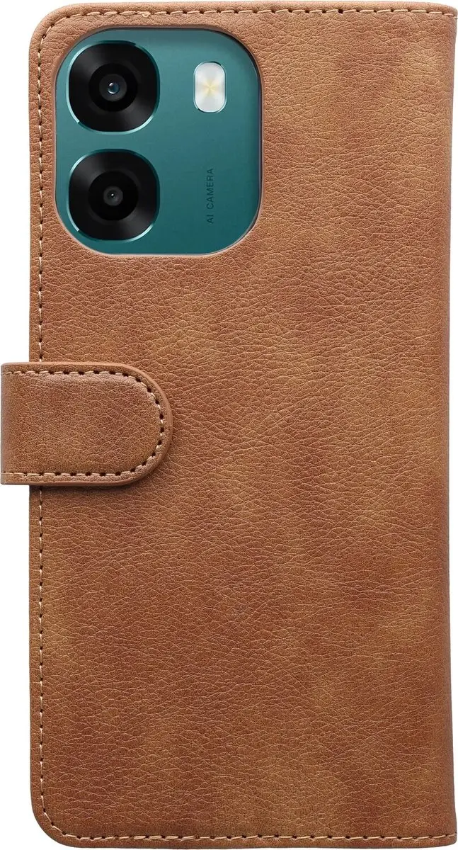 Rosso Element Wallet Book Case Oppo A6 - 3 Pasjes - Bruin