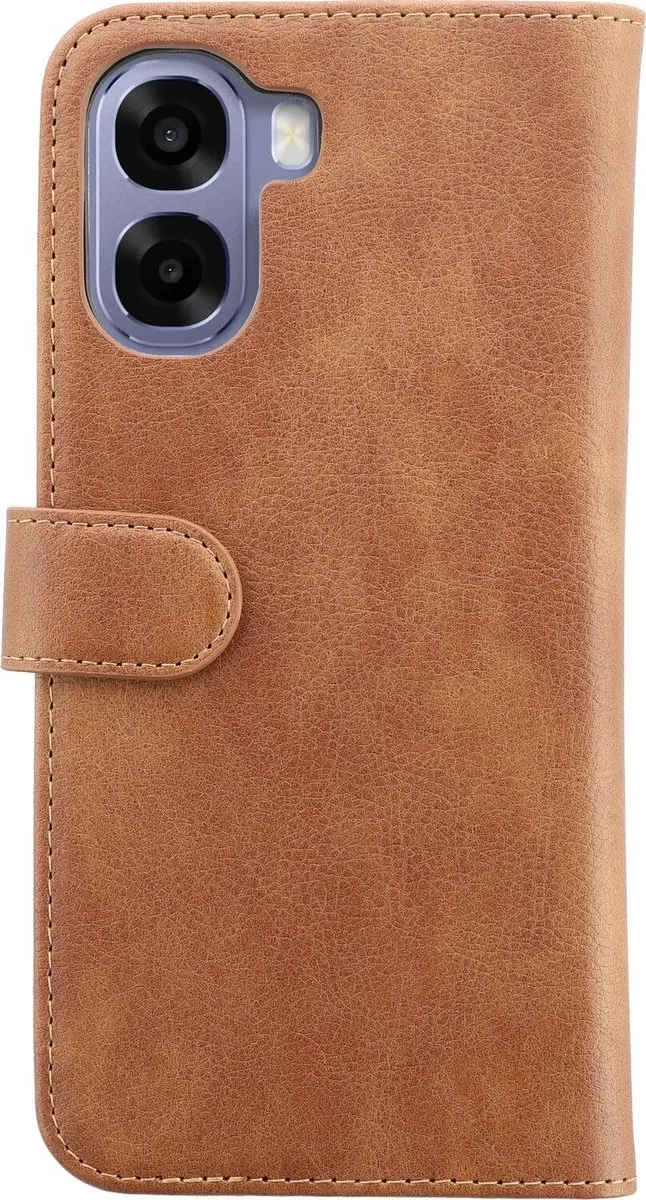 Rosso Element Wallet Book Case Oppo A6x - 3 Pasjes - Bruin