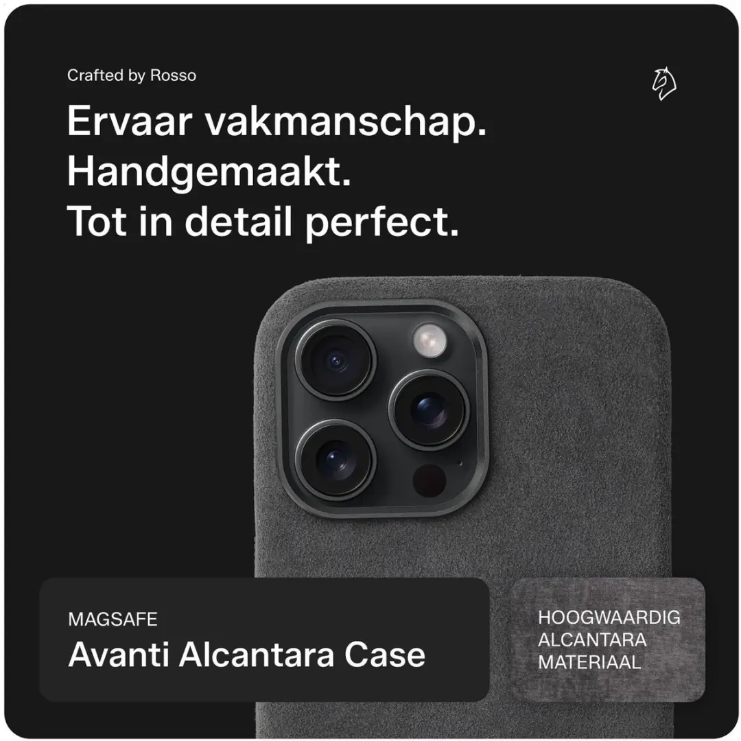 Rosso Avanti iPhone 16 Pro Max Hoesje - Grijs - 3 Pasjes